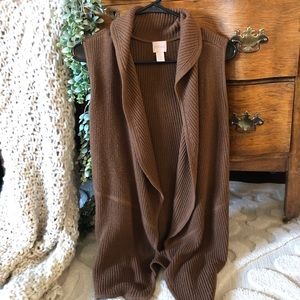 Brown ribbed sweater vest